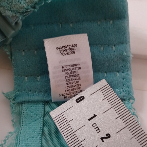 JACQUELINE SMITH BRA 38D mint red flowers lacy underwire - Picture 5 of 6